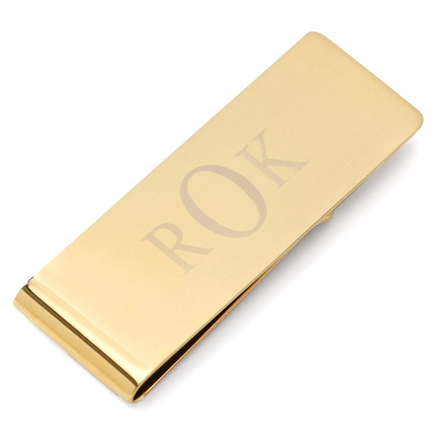 Stainless Steel Gold Engravable Money Clip - Cufflinks.com - Flyclothing LLC