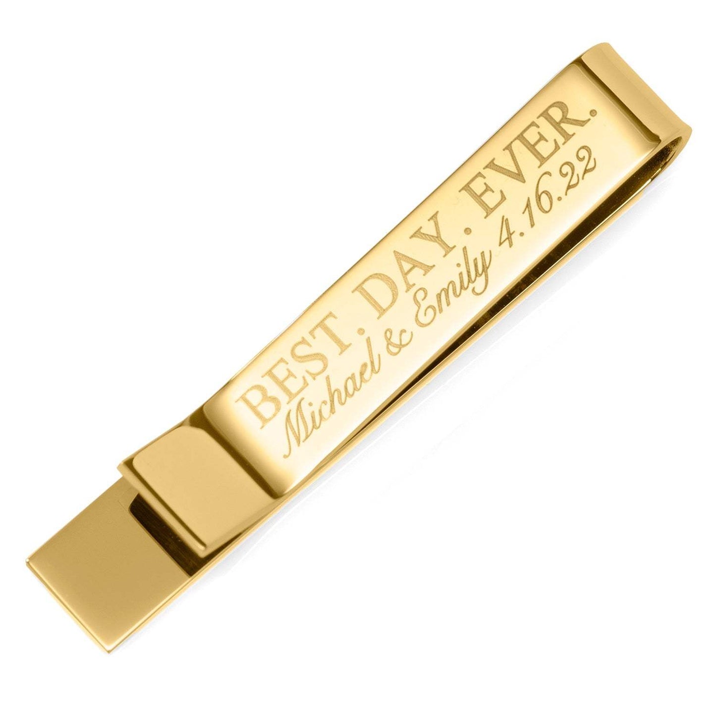 Best Day Ever Gold Engravable Tie Bar - Cufflinks.com - Flyclothing LLC
