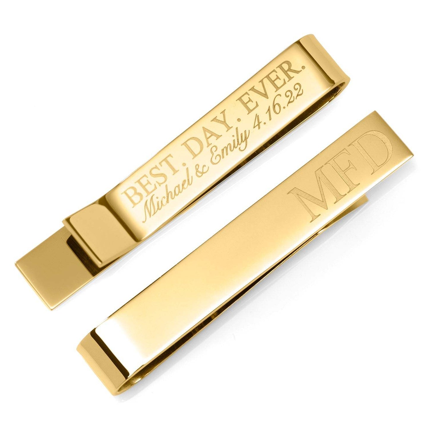 Best Day Ever Gold Engravable Tie Bar - Cufflinks.com - Flyclothing LLC