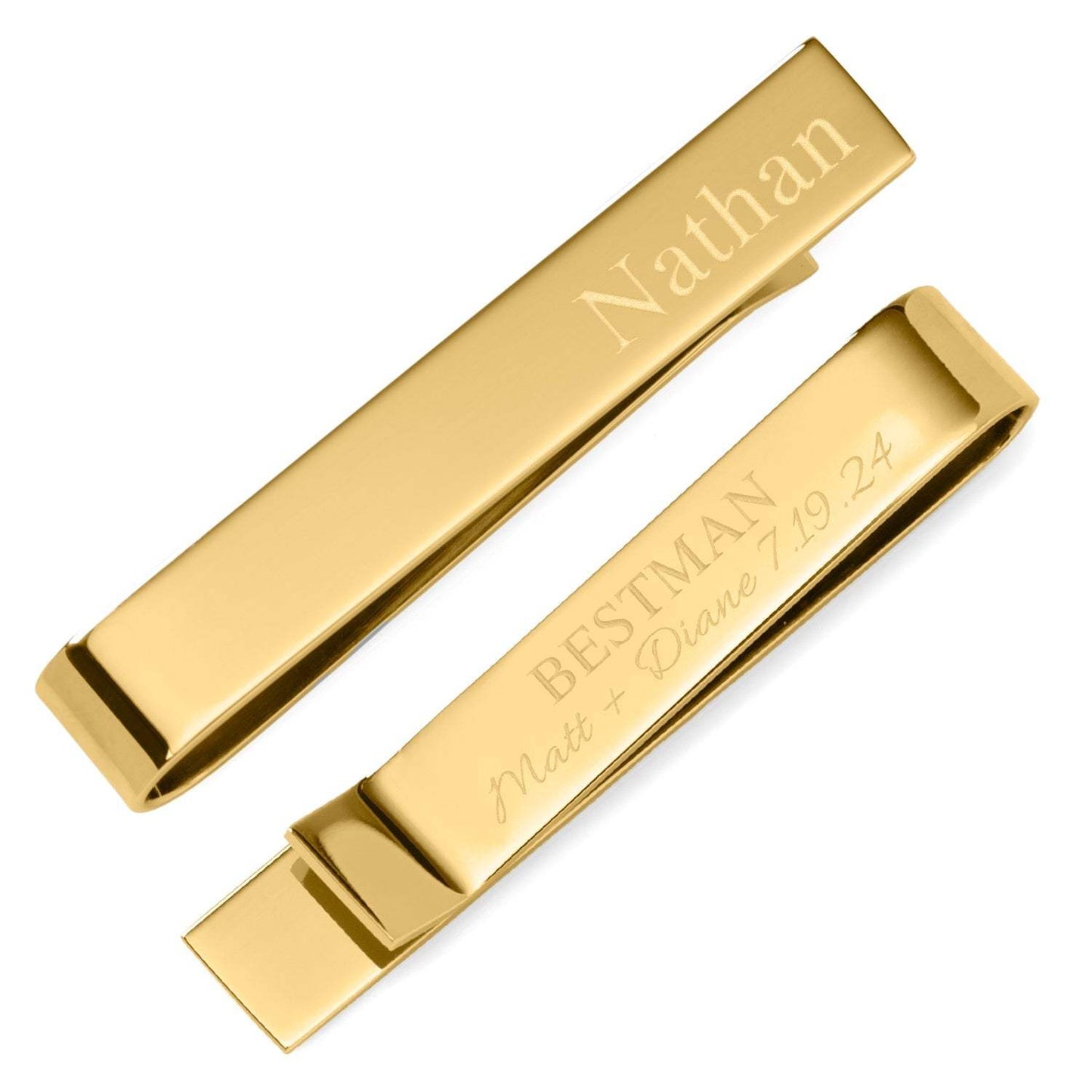 Wedding Party Gold Engravable Tie Bar - Cufflinks.com - Flyclothing LLC