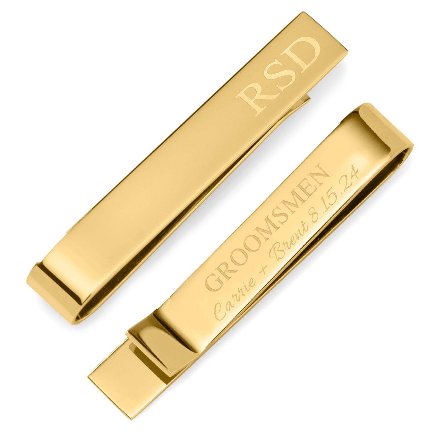 Wedding Party Gold Engravable Tie Bar - Cufflinks.com - Flyclothing LLC