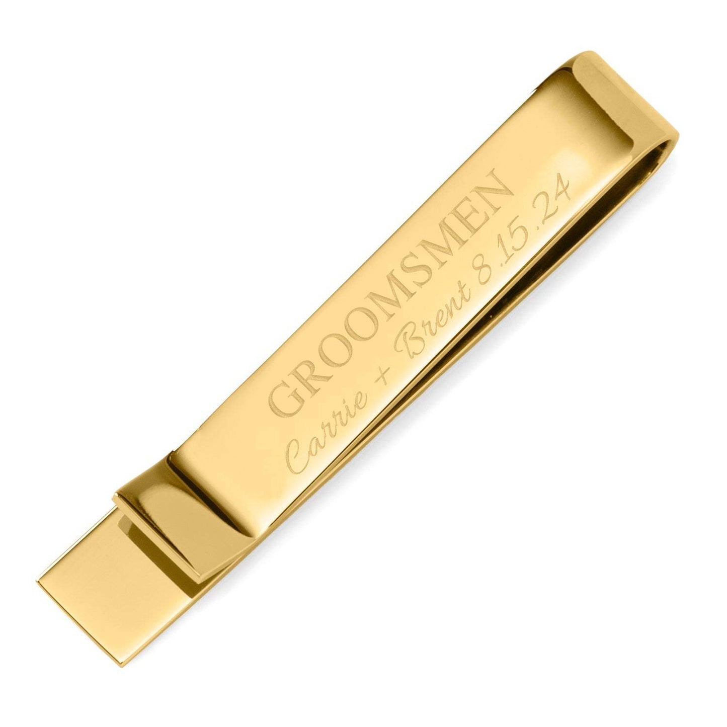 Wedding Party Gold Engravable Tie Bar - Cufflinks.com - Flyclothing LLC
