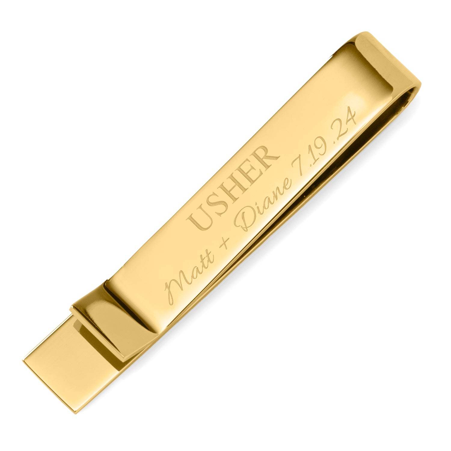 Wedding Party Gold Engravable Tie Bar - Cufflinks.com - Flyclothing LLC