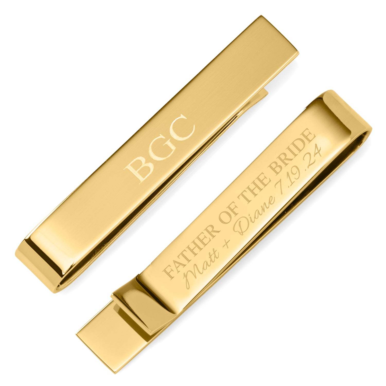 Wedding Party Gold Engravable Tie Bar - Cufflinks.com - Flyclothing LLC