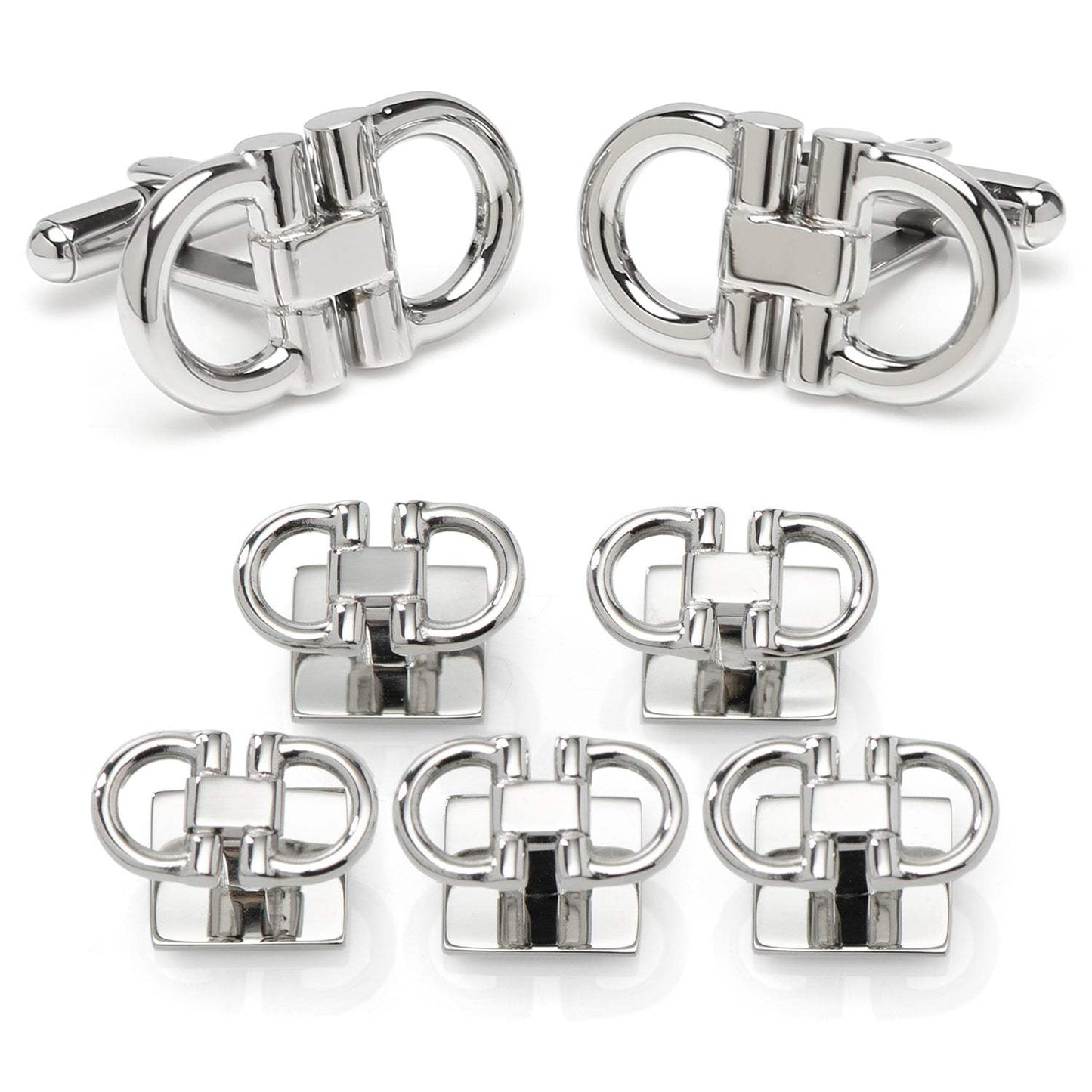Horse Bit Stainless Steel 5-Stud Set - Cufflinks.com - Flyclothing LLC