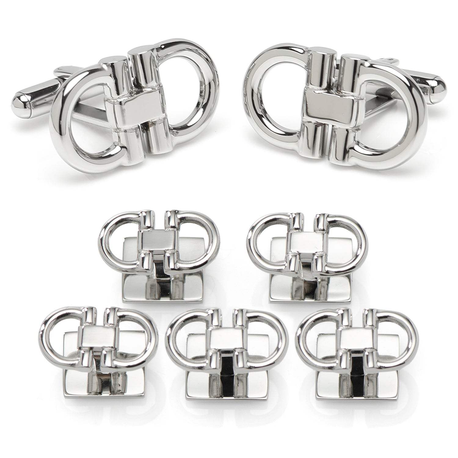 Horse Bit Stainless Steel 5-Stud Set - Cufflinks.com - Flyclothing LLC