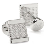 Silver Herringbone Cufflinks - Cufflinks.com - Flyclothing LLC
