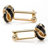 Black and Gold Knot Cufflinks - Cufflinks.com - Flyclothing LLC