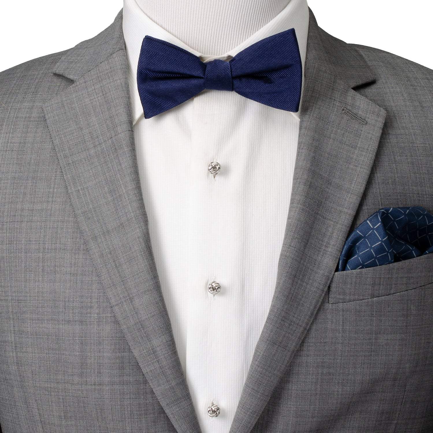 Silver Knot 5-Stud Set - Cufflinks.com - Flyclothing LLC