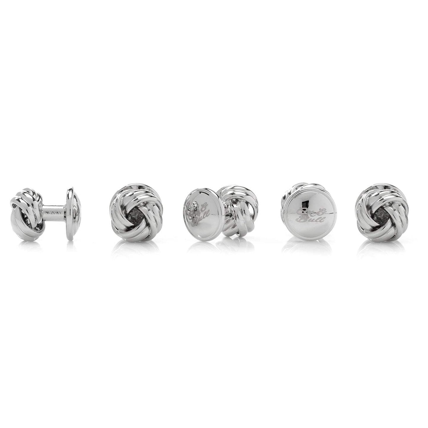 Silver Knot 5-Stud Set - Cufflinks.com - Flyclothing LLC