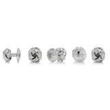 Silver Knot 5-Stud Set - Cufflinks.com - Flyclothing LLC