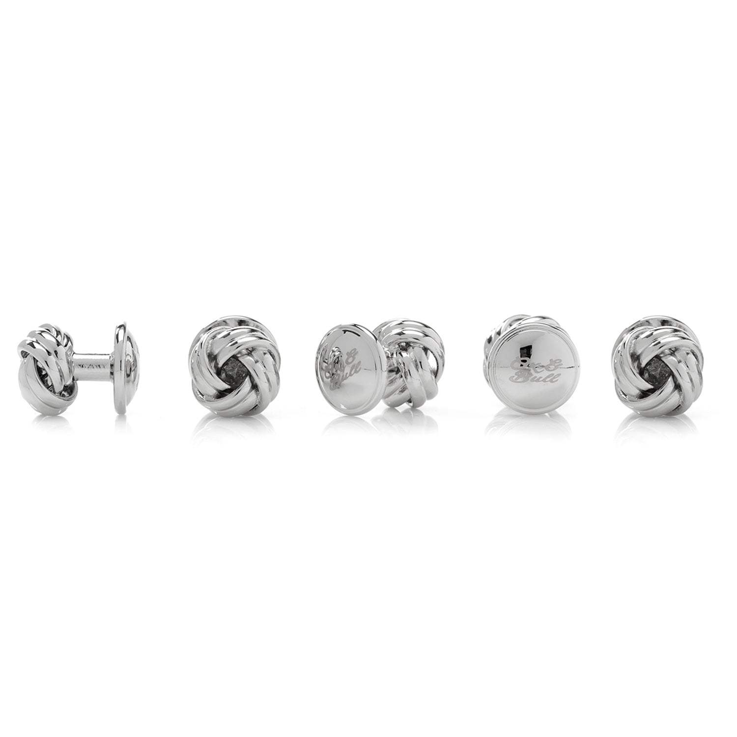 Silver Knot 5-Stud Set - Cufflinks.com - Flyclothing LLC