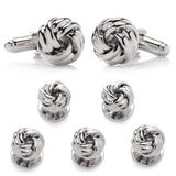 Silver Knot 5-Stud Set - Cufflinks.com - Flyclothing LLC