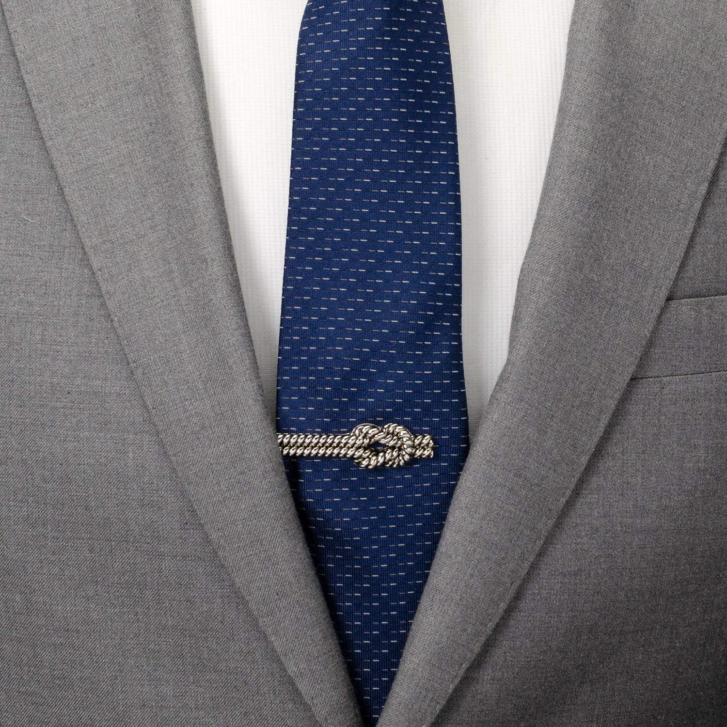 Silver Knot Rope Tie Clip - Cufflinks.com - Flyclothing LLC