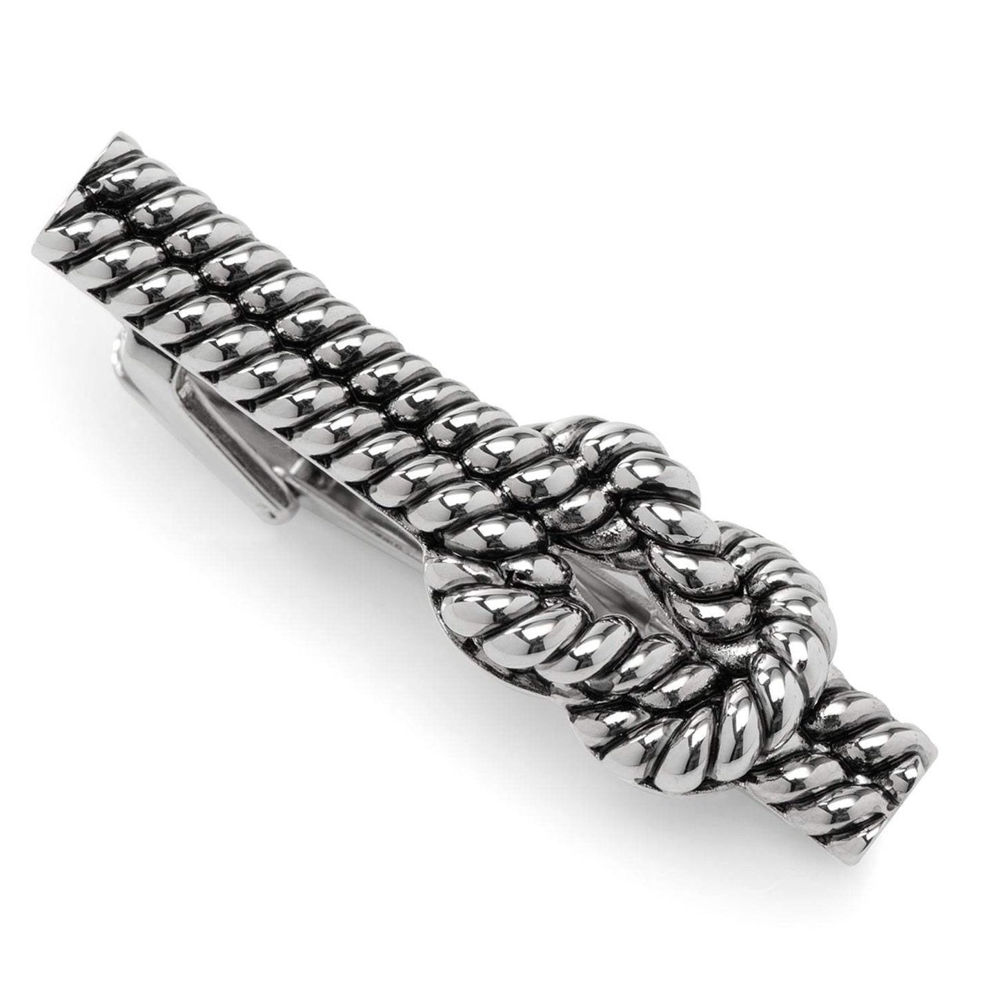 Silver Knot Rope Tie Clip - Cufflinks.com - Flyclothing LLC