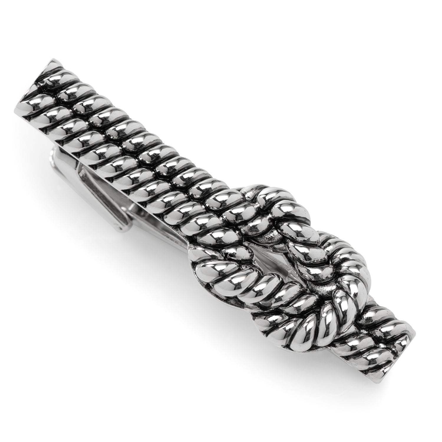 Silver Knot Rope Tie Clip - Cufflinks.com - Flyclothing LLC