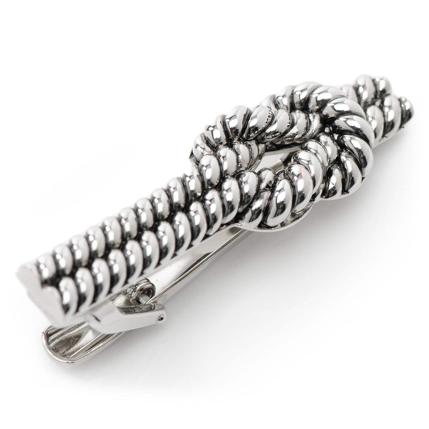 Silver Knot Rope Tie Clip - Cufflinks.com - Flyclothing LLC