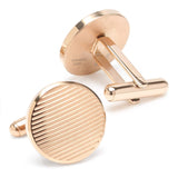 Rose Gold Line Stainless Steel Cufflinks - Cufflinks.com - Flyclothing LLC