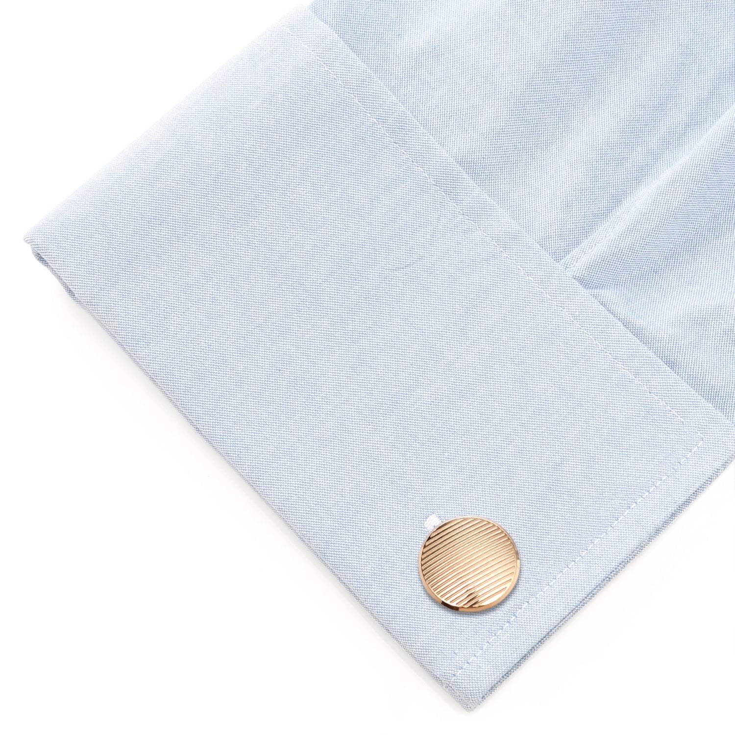 Rose Gold Line Stainless Steel Cufflinks - Cufflinks.com - Flyclothing LLC