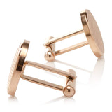 Rose Gold Line Stainless Steel Cufflinks - Cufflinks.com - Flyclothing LLC