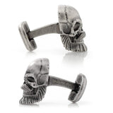 Stainless Steel Mustache Skull Cufflinks - Cufflinks.com - Flyclothing LLC