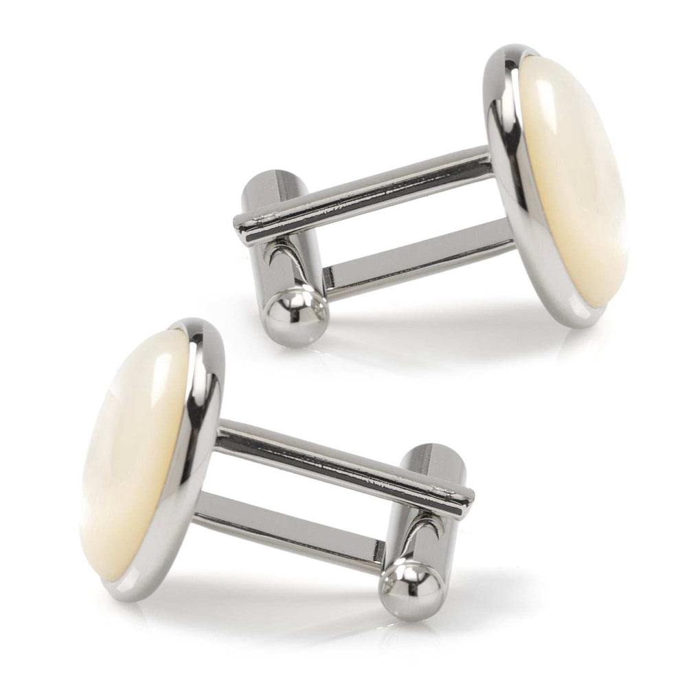 Silver and Mother of Pearl Cufflinks - Cufflinks.com - Flyclothing LLC