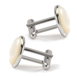Silver and Mother of Pearl Cufflinks - Cufflinks.com - Flyclothing LLC