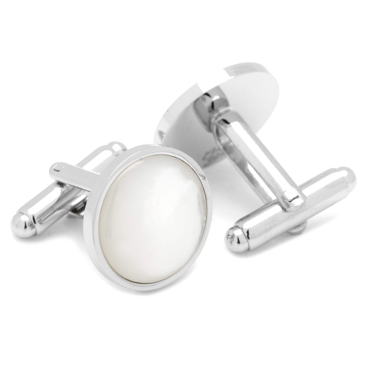 Silver and Mother of Pearl 5-Stud Set - Cufflinks.com - Flyclothing LLC