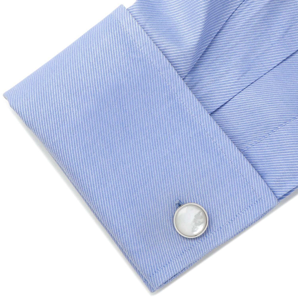 Silver and Mother of Pearl 5-Stud Set - Cufflinks.com - Flyclothing LLC