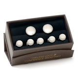 Silver and Mother of Pearl 5-Stud Set - Cufflinks.com - Flyclothing LLC