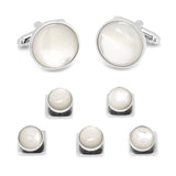 Silver and Mother of Pearl 5-Stud Set - Cufflinks.com - Flyclothing LLC