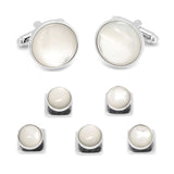 Silver and Mother of Pearl 5-Stud Set - Cufflinks.com - Flyclothing LLC