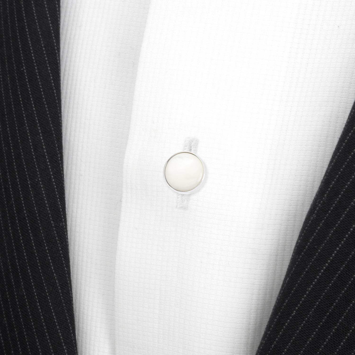 Silver and Mother of Pearl 5-Studs - Cufflinks.com - Flyclothing LLC