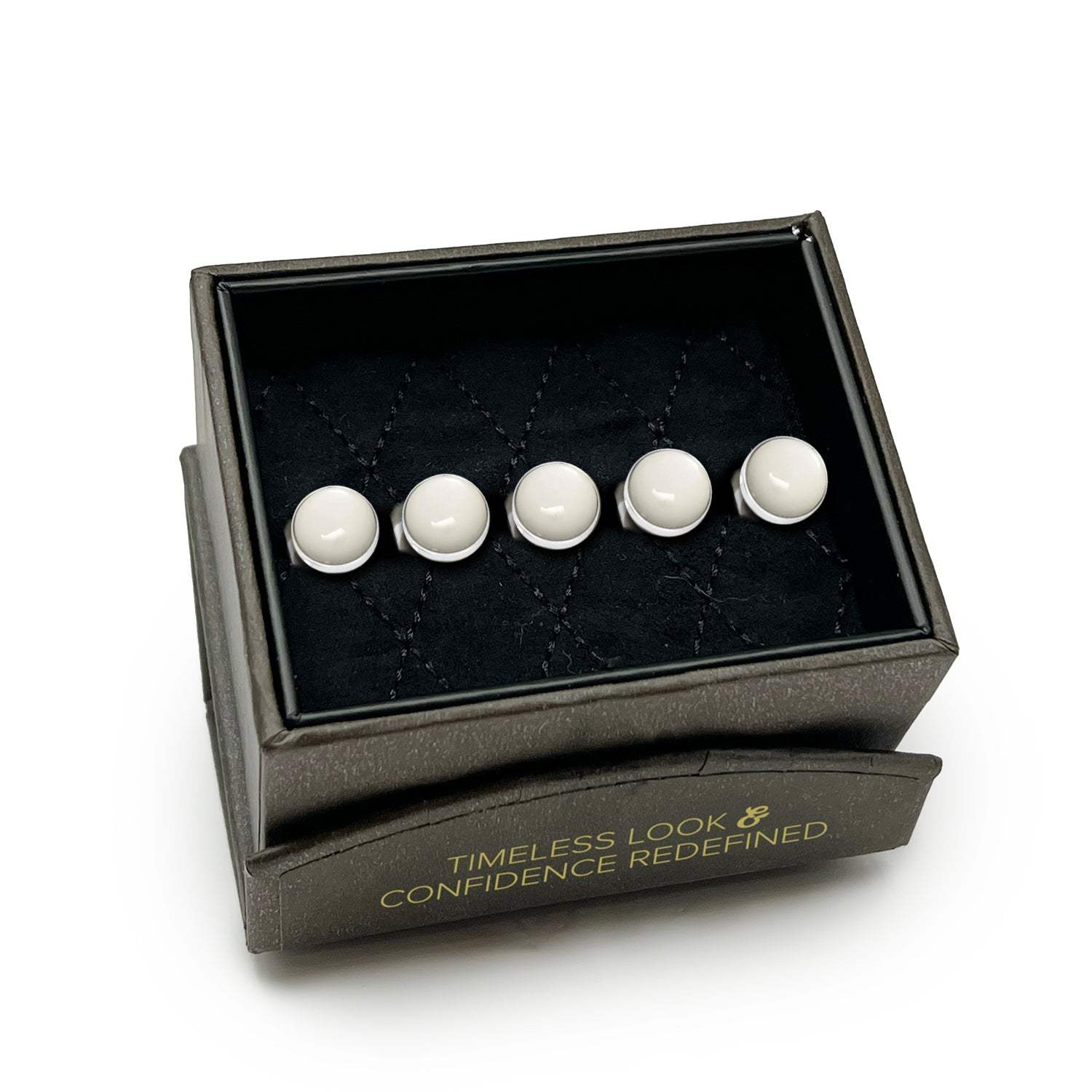 Silver and Mother of Pearl 5-Studs - Cufflinks.com - Flyclothing LLC