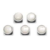 Silver and Mother of Pearl 5-Studs - Cufflinks.com - Flyclothing LLC