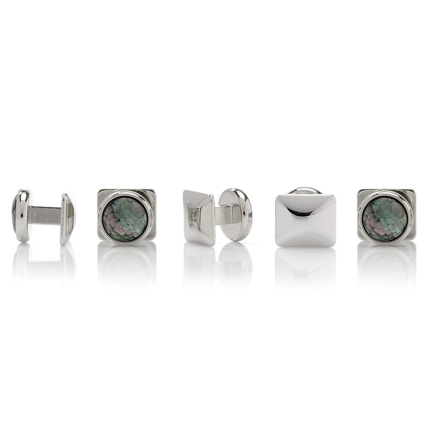 Mosaic Smoke Mother of Pearl 5-Studs - Cufflinks.com - Flyclothing LLC