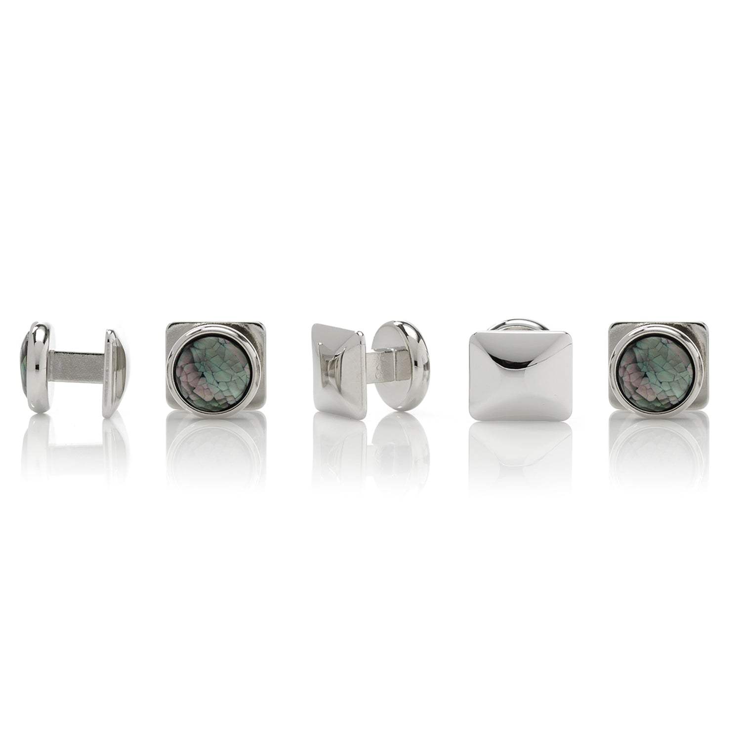 Mosaic Smoke Mother of Pearl 5-Studs - Cufflinks.com - Flyclothing LLC
