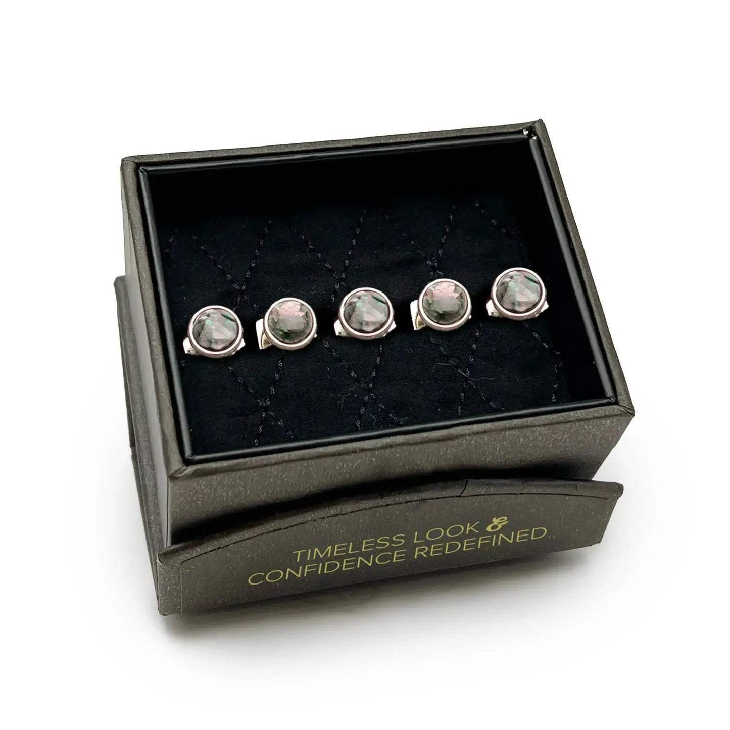 Mosaic Smoke Mother of Pearl 5-Studs - Cufflinks.com - Flyclothing LLC
