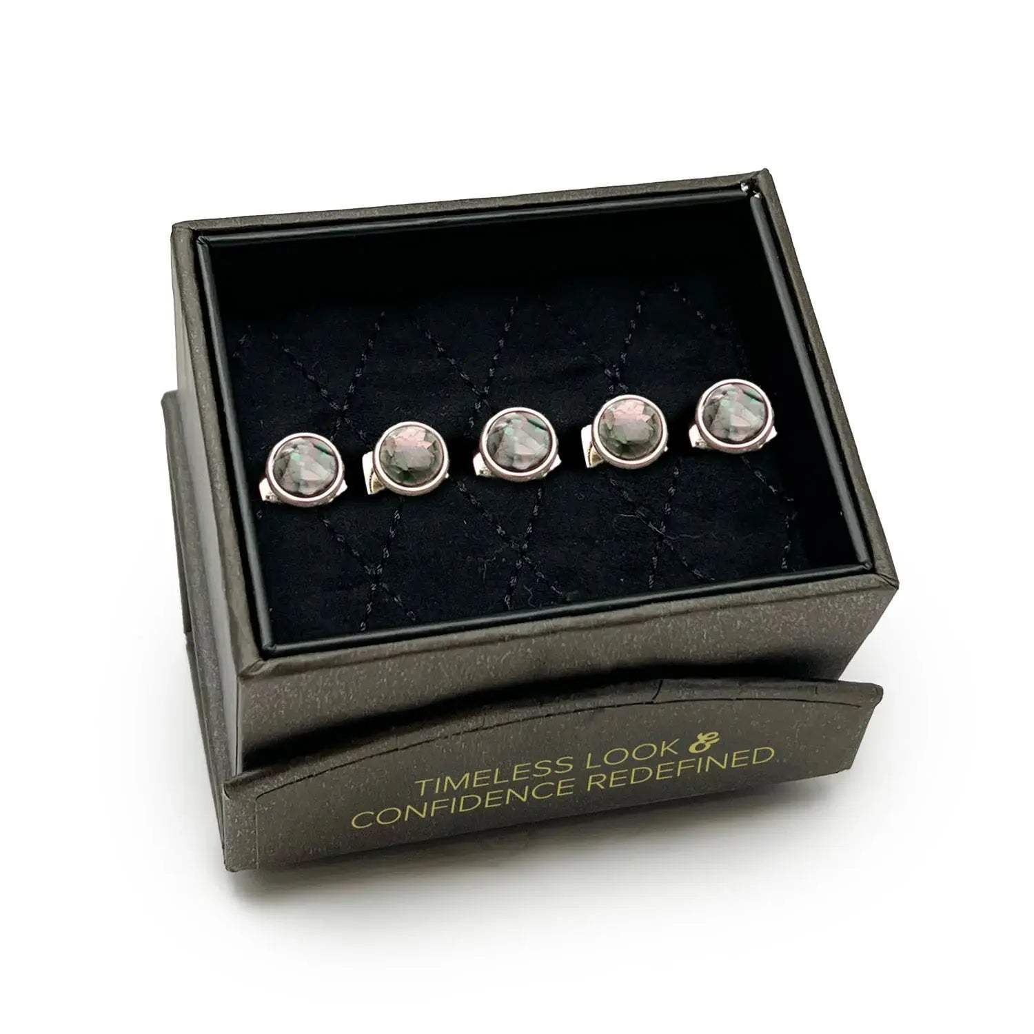 Mosaic Smoke Mother of Pearl 5-Studs - Cufflinks.com - Flyclothing LLC