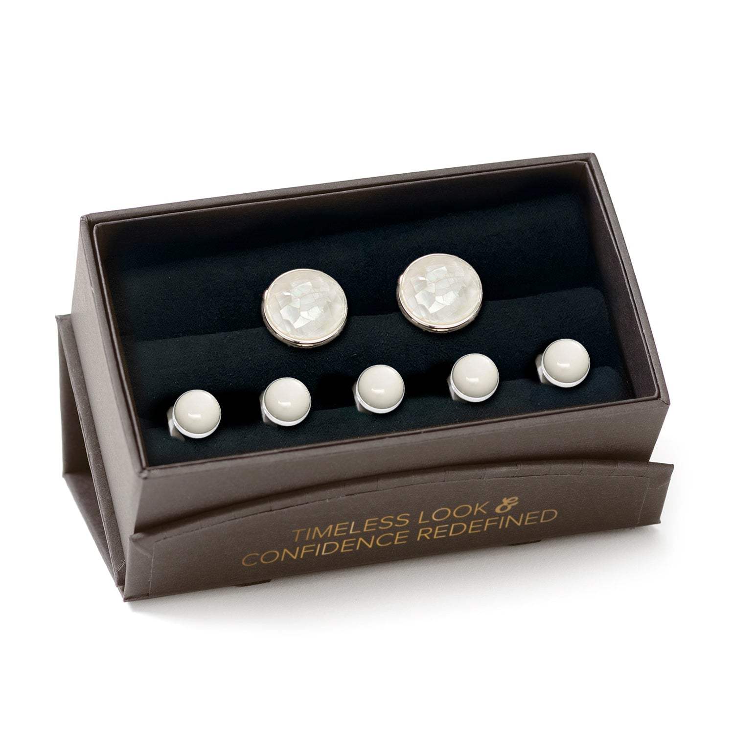 Mixed Mother of Pearl 5-Stud Set - Cufflinks.com - Flyclothing LLC