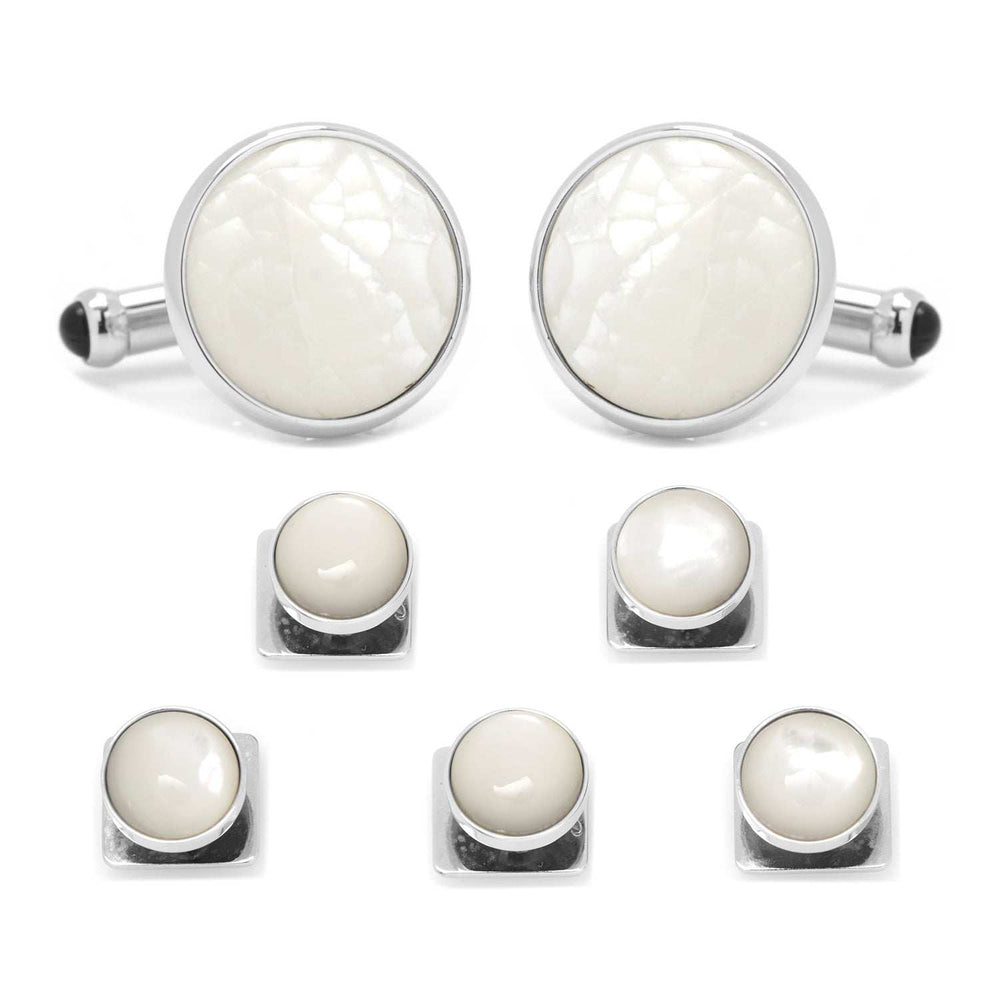 Mixed Mother of Pearl 5-Stud Set - Cufflinks.com - Flyclothing LLC