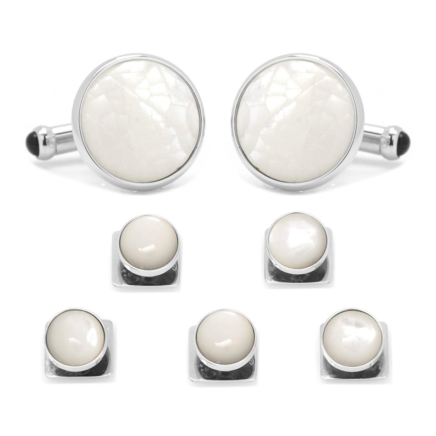 Mixed Mother of Pearl 5-Stud Set - Cufflinks.com - Flyclothing LLC
