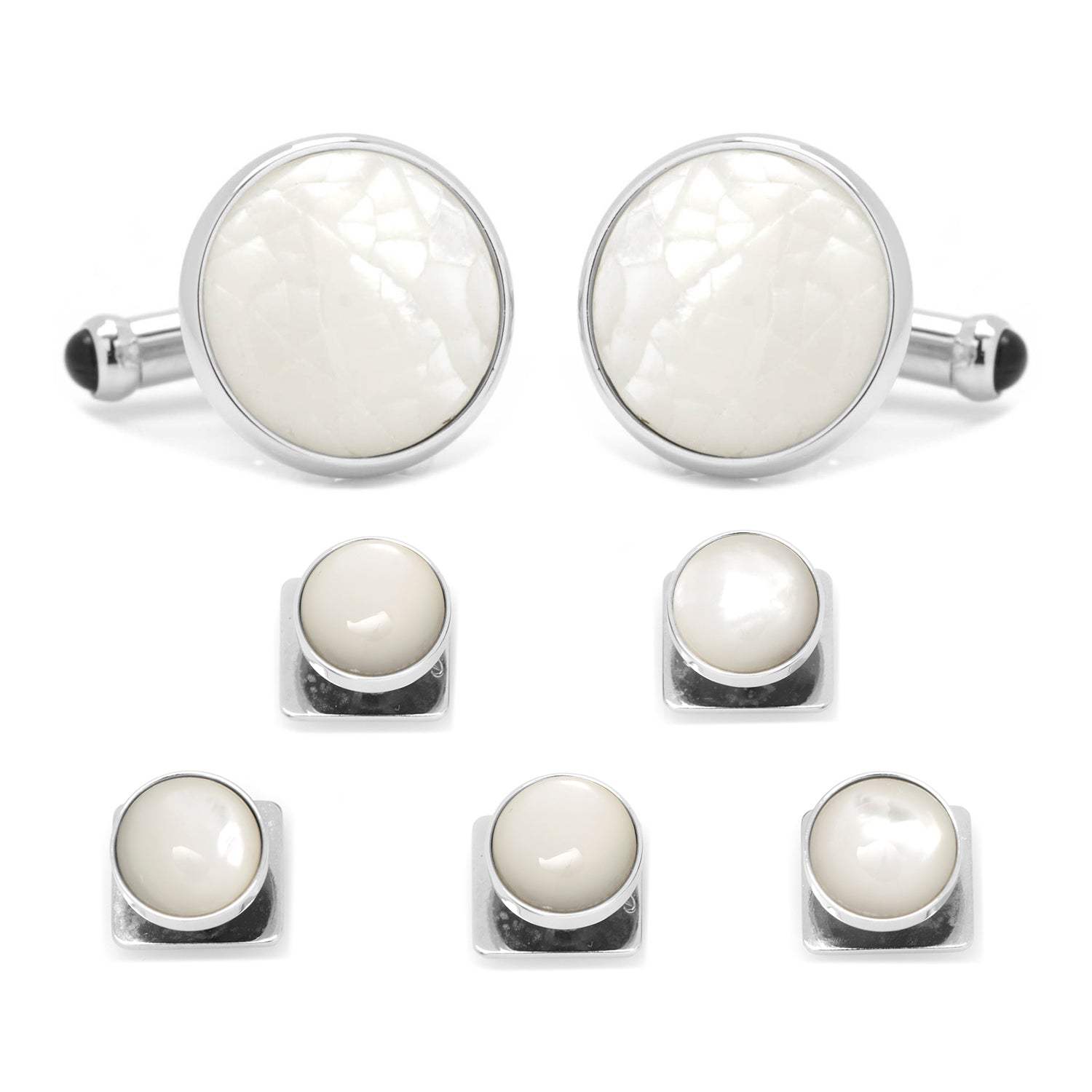 Mixed Mother of Pearl 5-Stud Set - Cufflinks.com - Flyclothing LLC
