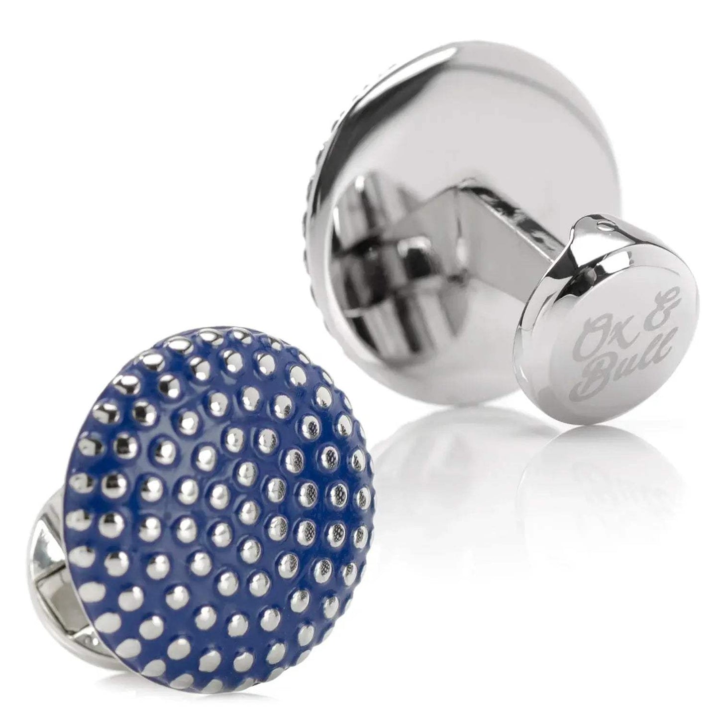 Navy Circle Dot Texture Cufflinks - Cufflinks.com - Flyclothing LLC