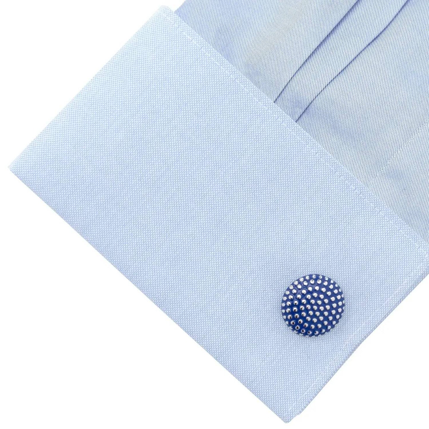 Navy Circle Dot Texture Cufflinks - Cufflinks.com - Flyclothing LLC