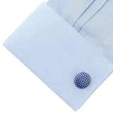 Navy Circle Dot Texture Cufflinks - Cufflinks.com - Flyclothing LLC