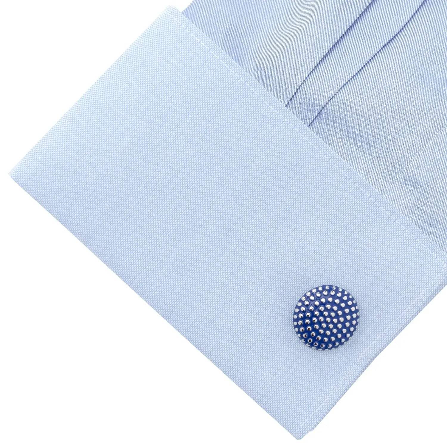 Navy Circle Dot Texture Cufflinks - Cufflinks.com - Flyclothing LLC