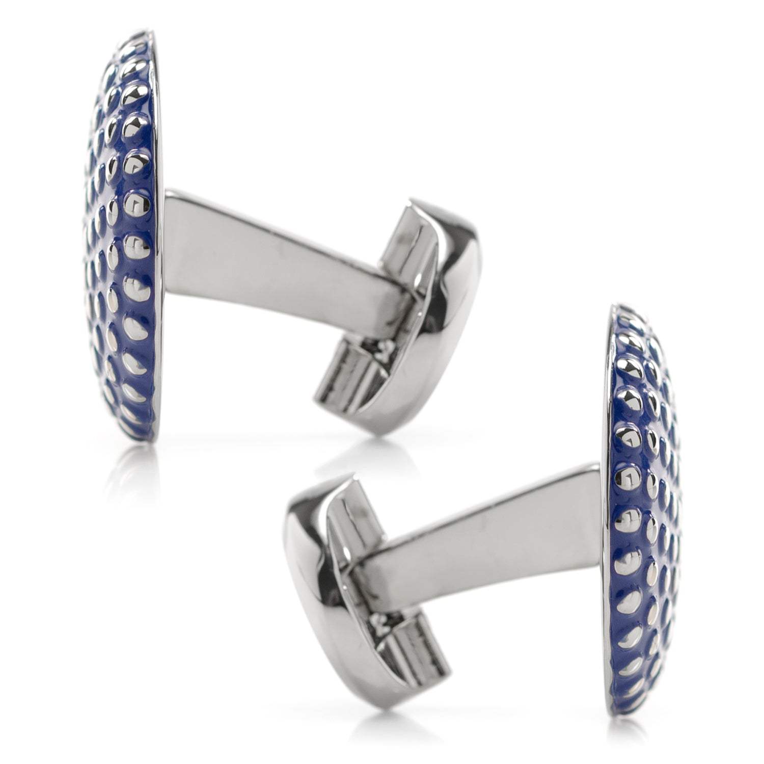 Navy Circle Dot Texture Cufflinks - Cufflinks.com - Flyclothing LLC