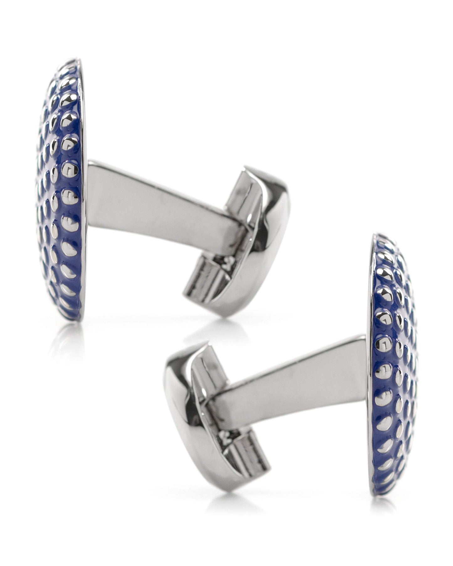 Navy Circle Dot Texture Cufflinks - Cufflinks.com - Flyclothing LLC