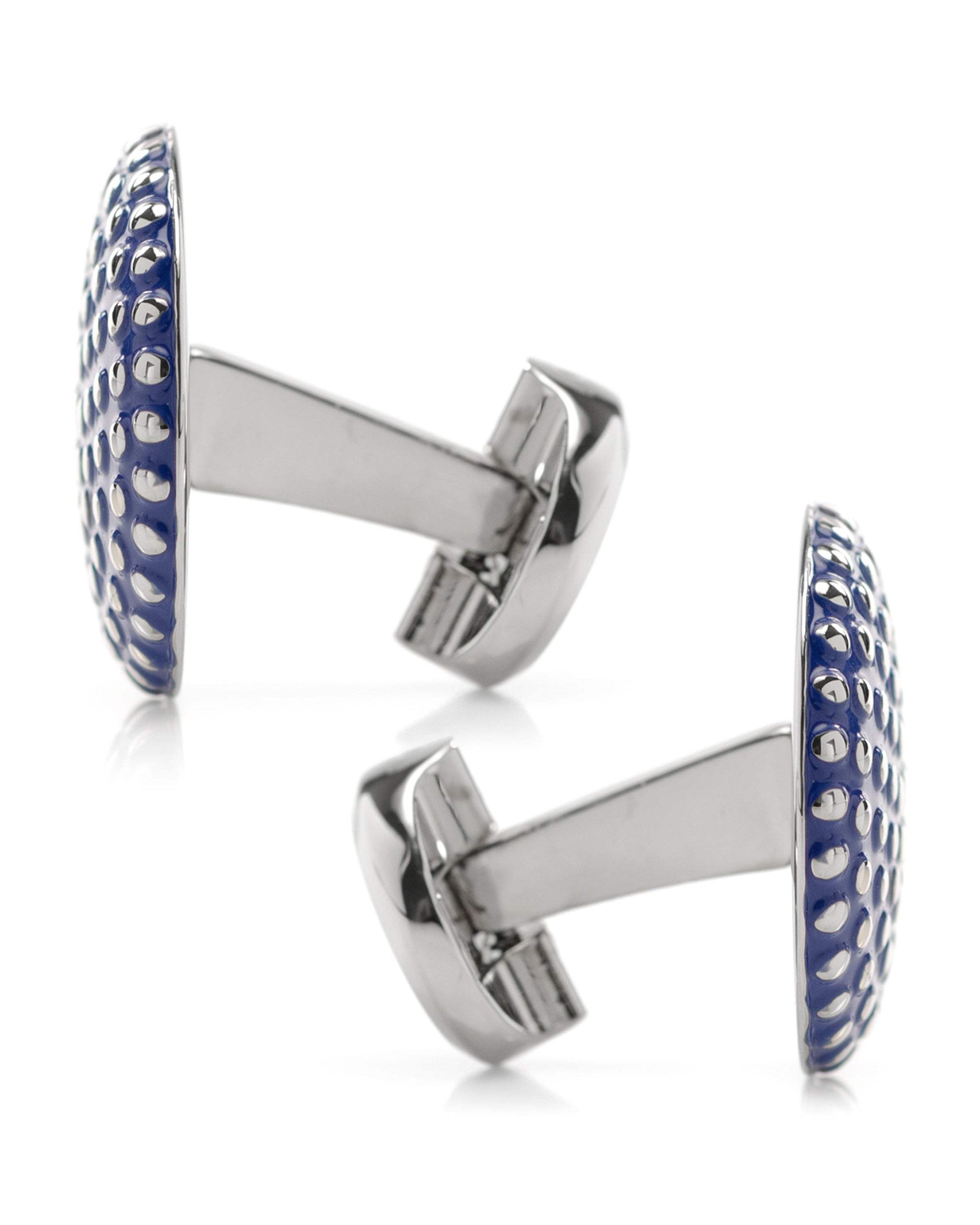 Navy Circle Dot Texture Cufflinks - Cufflinks.com - Flyclothing LLC
